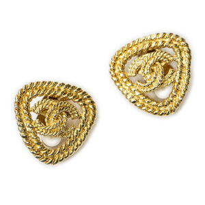 Chanel CC Triangle Clip On Earrings